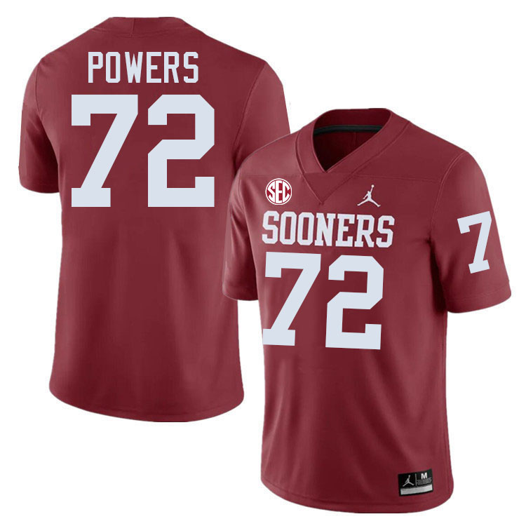 Oklahoma Sooners #72 Ben Powers College Football Jerseys,Uniforms-Crimson